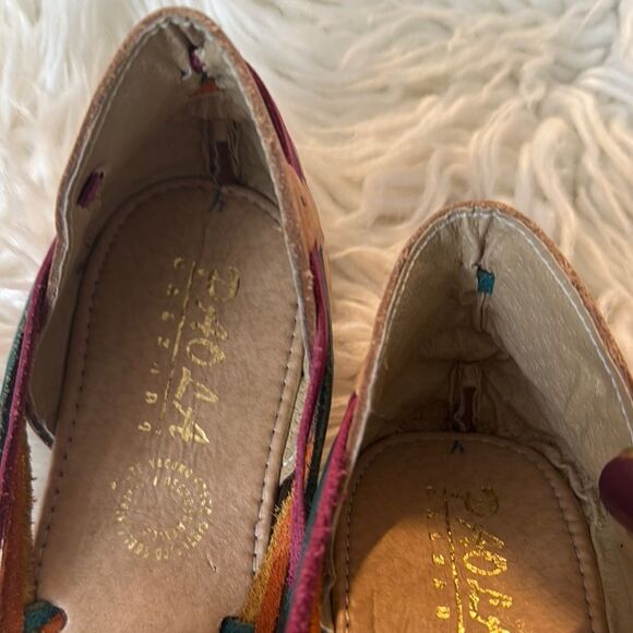 Paola Mexican Multicolor Colorful Patterned Women's Sandals Shoes Size 7 - Picture 7 of 7